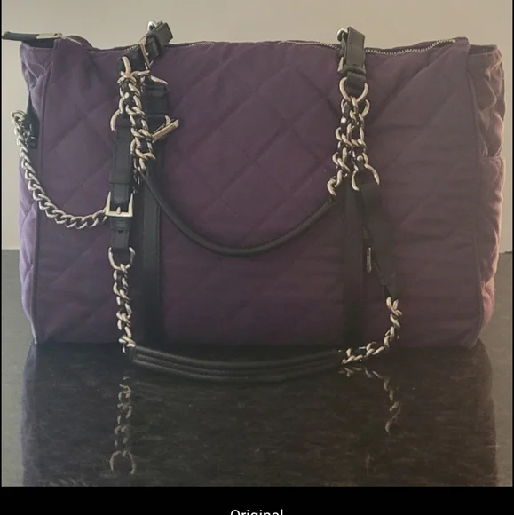 SALE!!!!💯Authentic Prada Tessuto Metallo Vintage Shoulder Bag In Violet - Picture 3 of 4